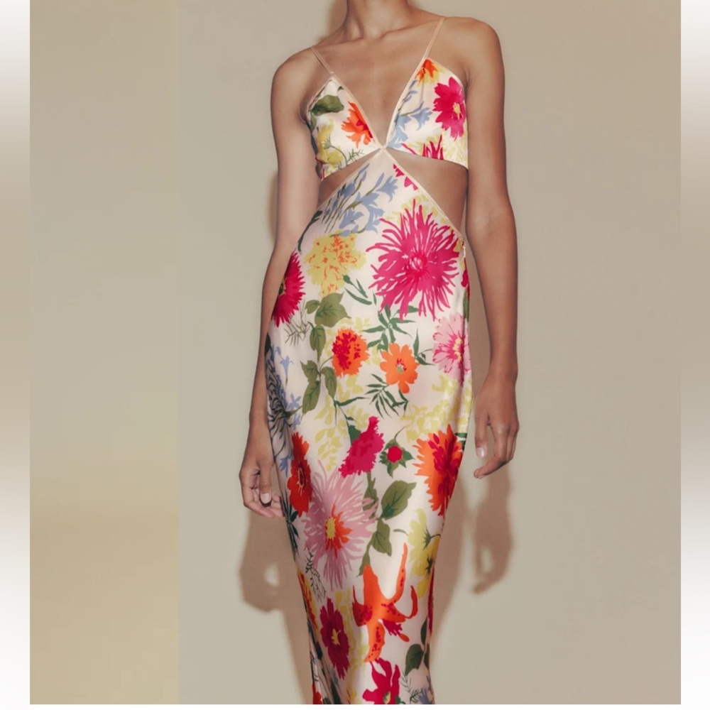 Reformation Poppies Silk Dress